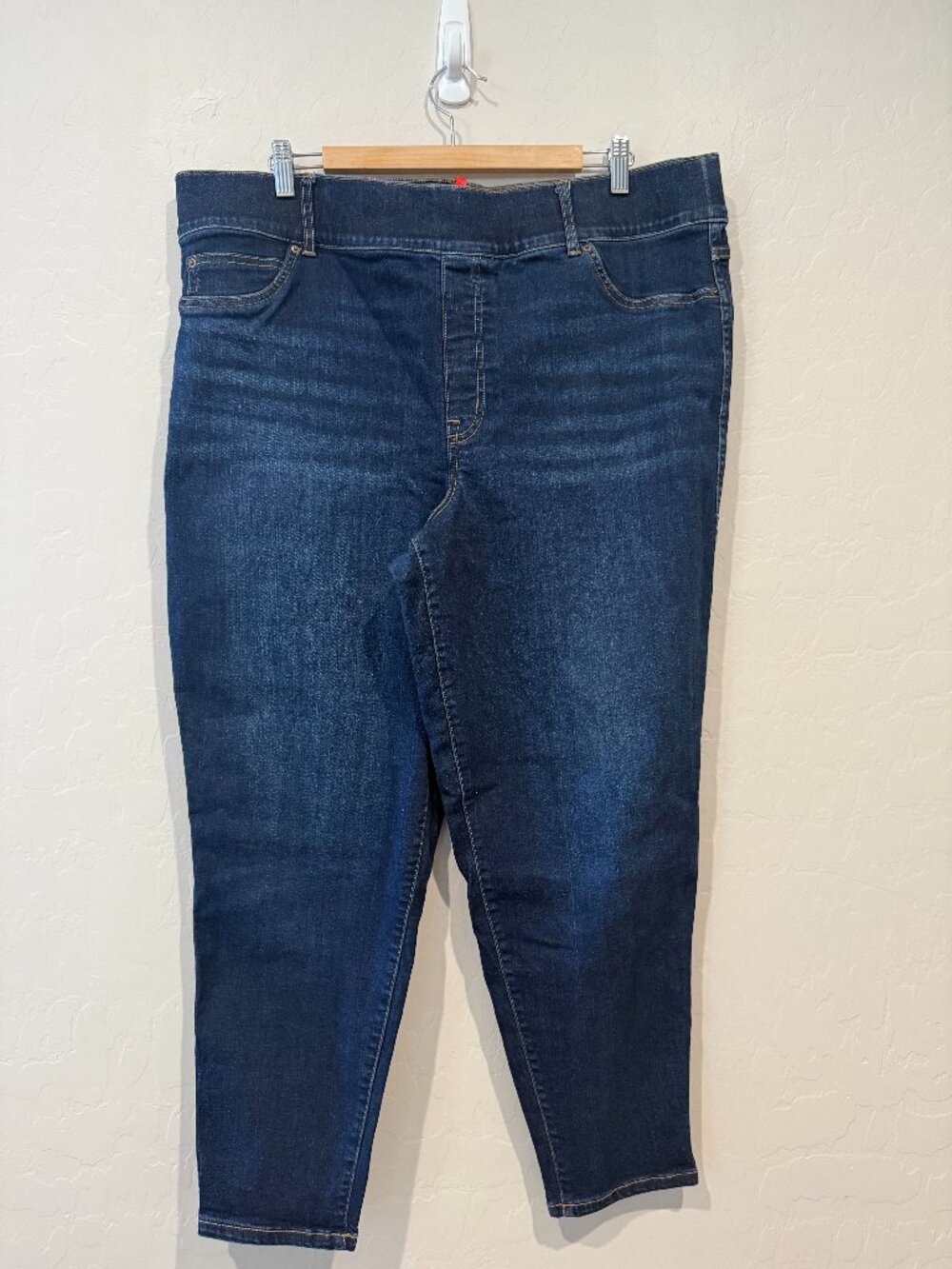 SPANX Ankle Denim Leggings Pull On Dark Wash Women's Plus Size 3X